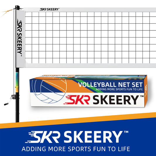 SKEERY Outdoor Heavy Duty Volleyball Net Set(White)