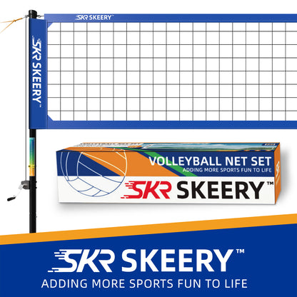 SKEERY Outdoor Heavy Duty Volleyball Net Set(Blue)