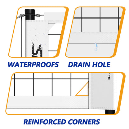 SKEERY Outdoor Heavy Duty Volleyball Net Set(White)