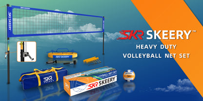 SKEERY Outdoor Heavy Duty Volleyball Net Set(Blue)