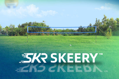 SKEERY Outdoor Heavy Duty Volleyball Net Set(Red and Blue)